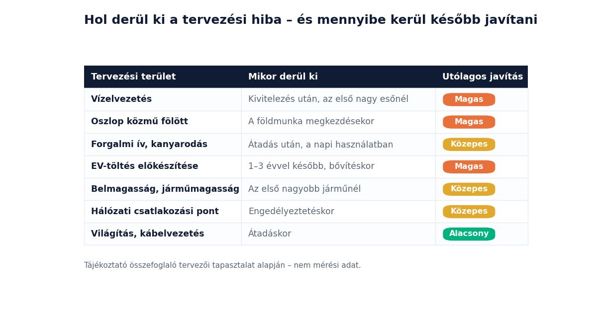 Napelemes carport tervezési hibák: mikor derülnek ki és mennyibe kerül utólag javítani